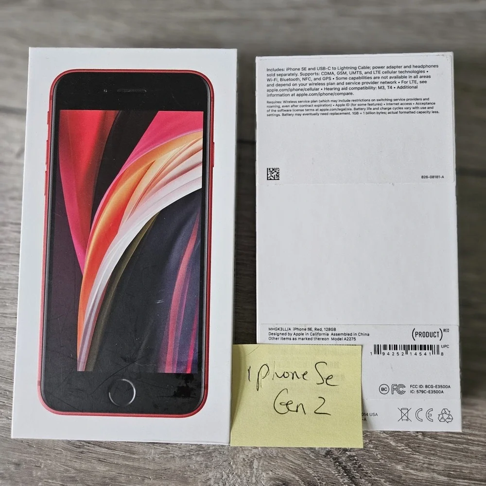 Apple iPhone SE Product RED 3 BOXES ONLY w OEM Wired Headset Stickers